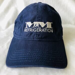 Otto Collection "M&M Refrigeration" Adjustable Baseball Hat Cap Navy Blue Nice